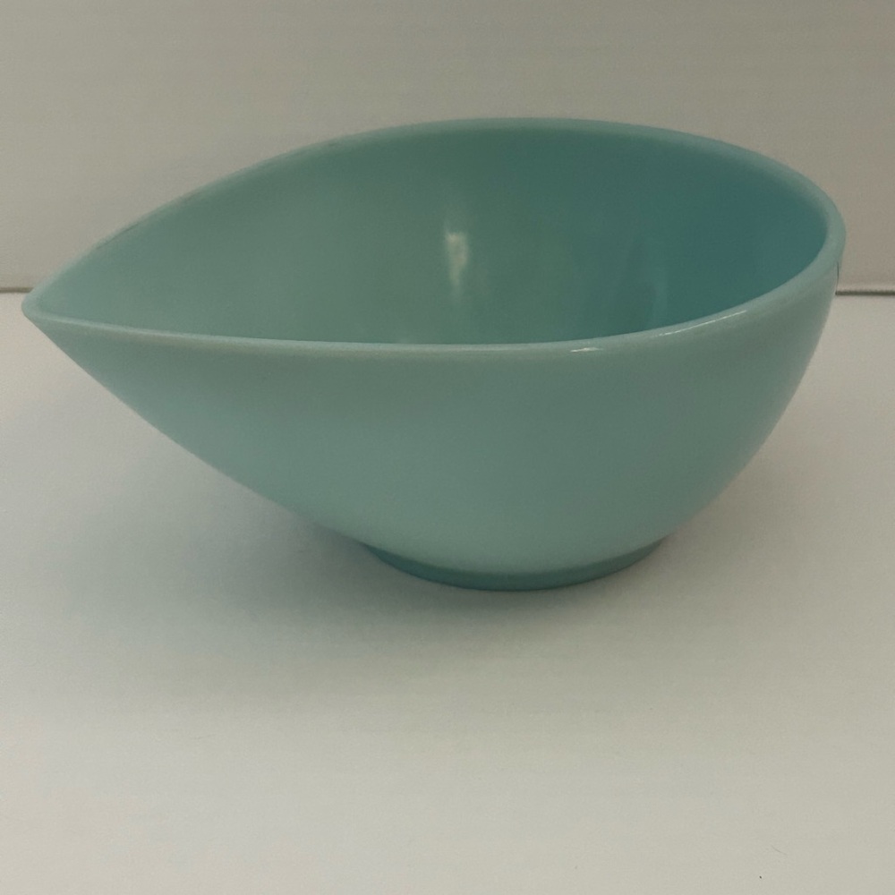 Vintage Fire King Turquoise Delphite Blue Tear Drop Small Mixing Bowl MCM